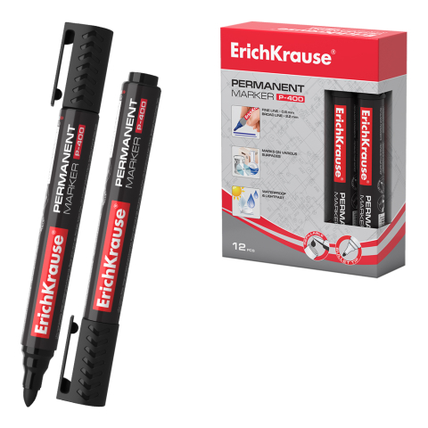 Noutăți Librăria Compas - Marker permanent ErichKrause P-400 negru