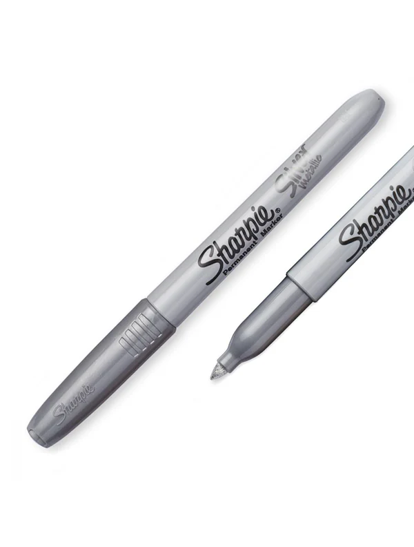 Rechizite școlare - Marker permanent argintiu varf fin Sharpie