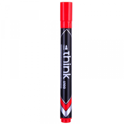 Marker permanent Deli rosu varf rotund 1.5 mm [2]
