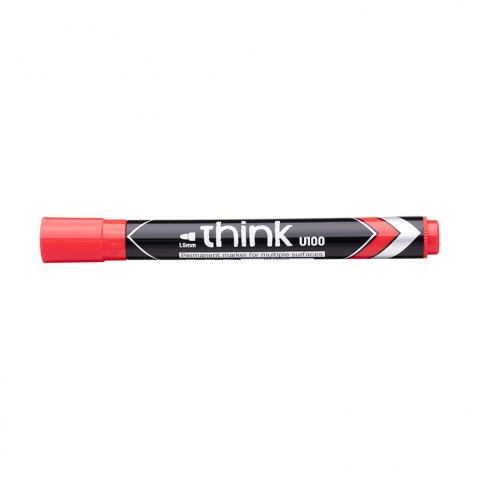 Marker permanent Deli rosu varf rotund 1.5 mm [1]