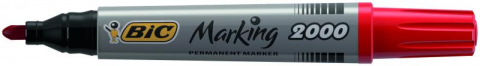 Marker permanent Bic 2000 rosu varf rotund 2.5 mm [2]