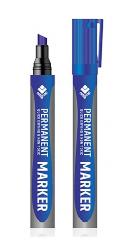 Markere și textmarkere - Marker permanent tesit albastru 3-5 mm Offishop