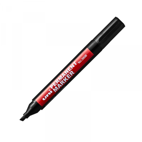 Rechizite școlare - Marker permanent Uni 380b varf tesit 4.0mm negru