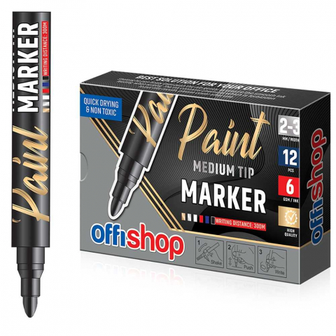 Marker permanent cu vopsea neagra varf 2-3mm Offishop [1]