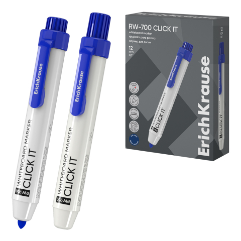 Noutăți Librăria Compas - Marker retractabil pentru tabla alba ErichKrause RW-700 Click it albastru