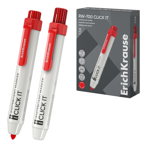 Noutăți Librăria Compas - Marker retractabil pentru tabla alba ErichKrause RW-700 Click it rosu
