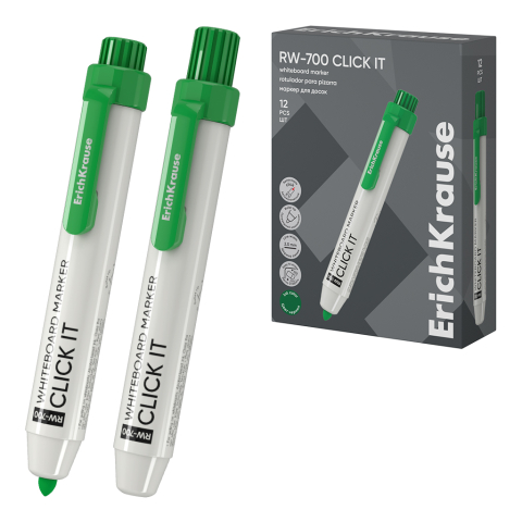 Noutăți Librăria Compas - Marker retractabil pentru tabla alba ErichKrause RW-700 Click it verde