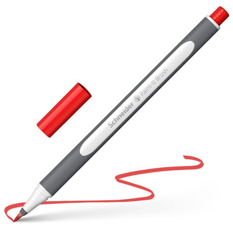 Rechizite școlare - Marker Schneider cu varf pensula Paint-It 070 rosu