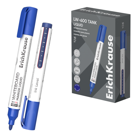 Markere și textmarkere - Marker tabla alba cerneala lichida albast.Lw-600 erich 48775