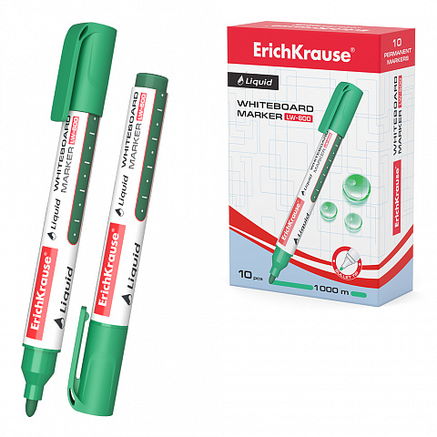Noutăți Librăria Compas - Marker pentru tabla alba cu cerneala lichida ErichKrause Liquid LW-600 culoare verde