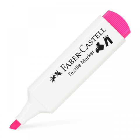 Markere - Marker textil roz neon Faber-Castell