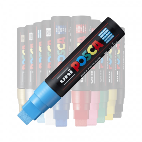 Marker Uni pc-17k Posca 15mm varf tesit albastru deschis [1]