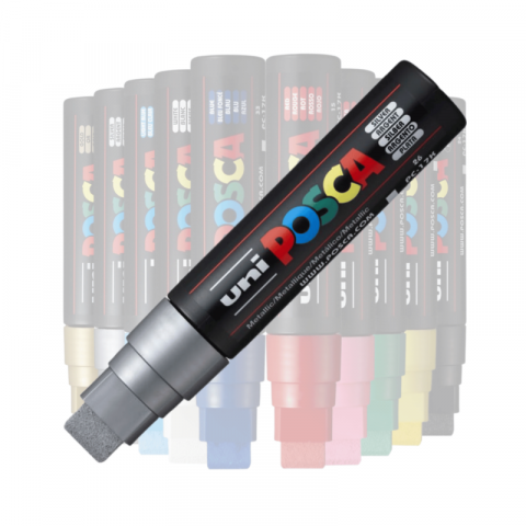 Marker Uni pc-17k Posca 15mm varf tesit argintiu [2]