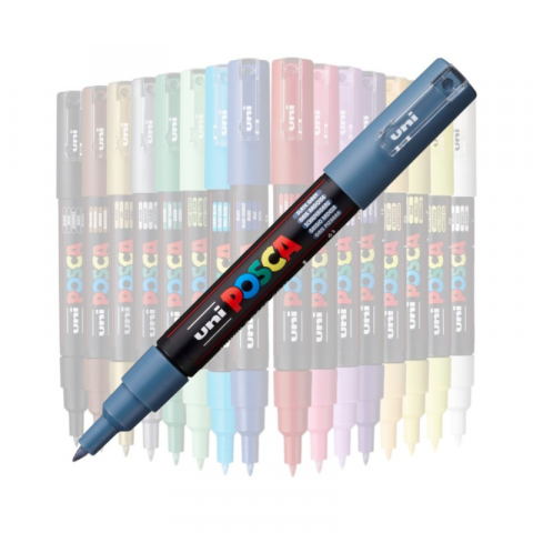 Marker Uni Posca 0.7mm gri albastrui [1]