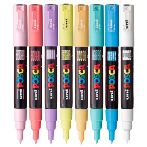 Marker Uni pc-1m Posca 0.7mm set 8 culori pastel [1]
