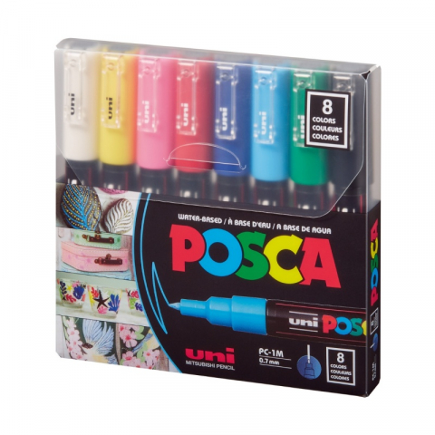 Marker Uni pc-1m Posca 0.7mm set 8 culori [2]