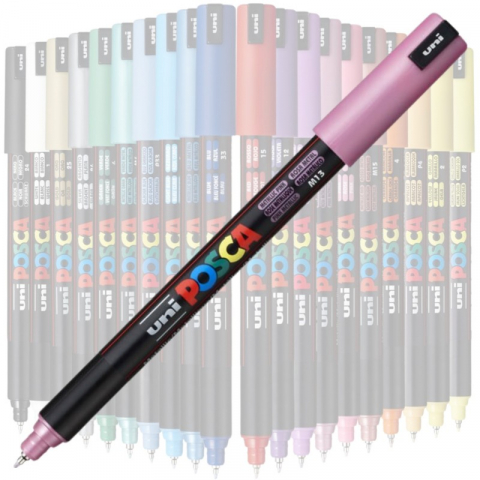 Marker UNI Posca PC-1MR varf fin metalic 0.7mm roz metal [1]