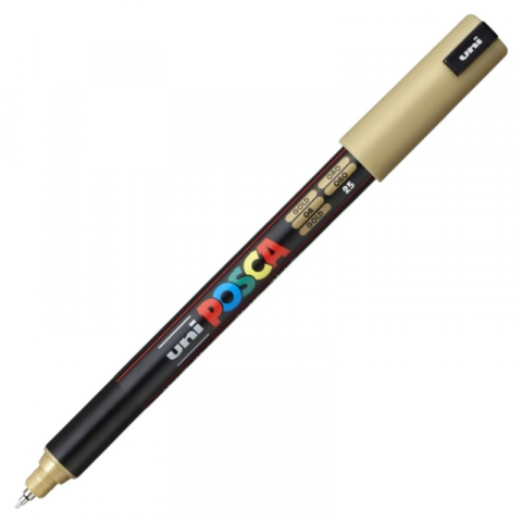 Rechizite școlare - Marker UNI Posca PC-1MR varf fin metalic 0.7mm auriu