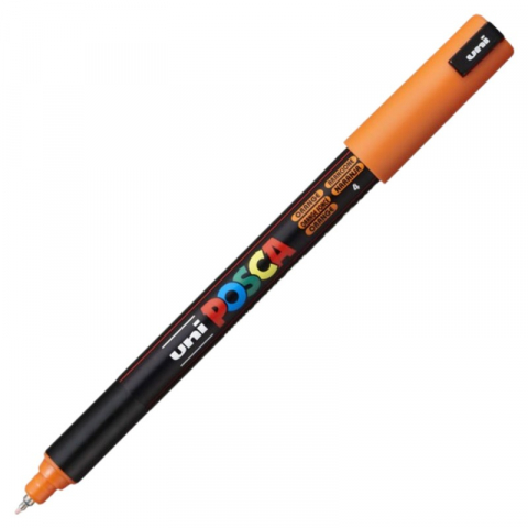 Rechizite școlare - Marker UNI Posca PC-1MR varf fin metalic 0.7mm portocaliu