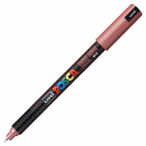 Rechizite școlare - Marker UNI Posca PC-1MR varf fin metalic 0.7mm rosu metalizat