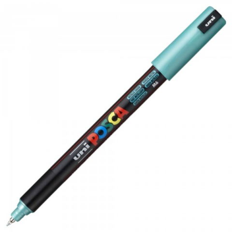 Rechizite școlare - Marker UNI Posca PC-1MR varf fin metalic 0.7mm verde metal