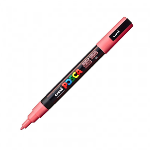 Birotică și accesorii birou - Marker Uni pc-3m Posca 0.9-1.3mm roz corai