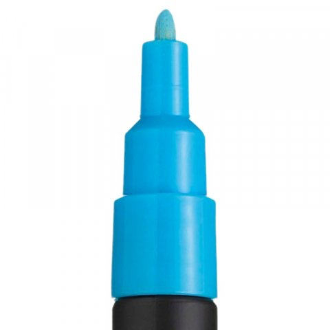 Marker UNI Posca PC-3M varf rotund 0.9-1.3mm albastru deschis [1]