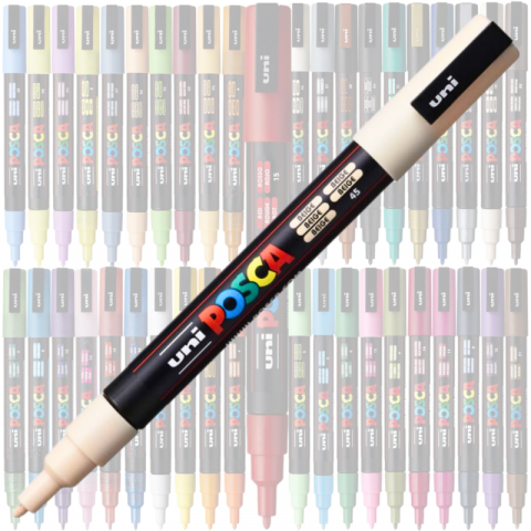 Marker UNI Posca PC-3M varf rotund 0.9-1.3mm bej [2]