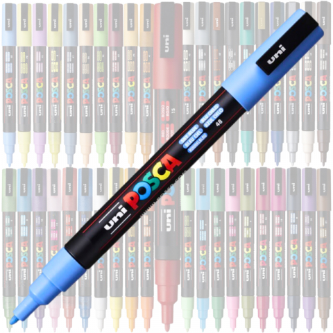 Marker UNI Posca PC-3M varf rotund 0.9-1.3mm blue [1]