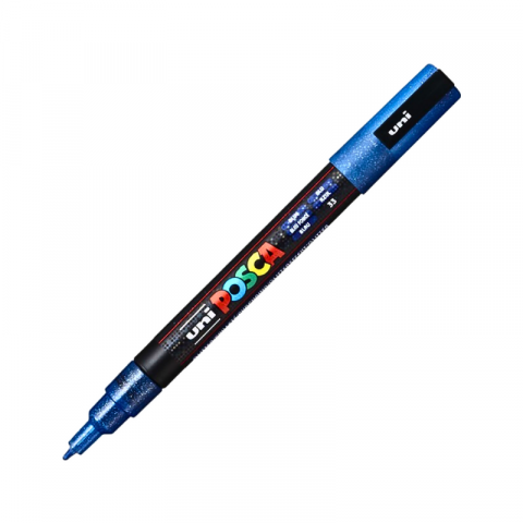 Noutăți Librăria Compas - Marker Uni pc-3ml Posca 0.9-1.3mm albastru sclipici