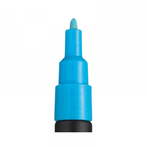 Marker Uni pc-3ml Posca 0.9-1.3mm albastru deschis sclipici [2]
