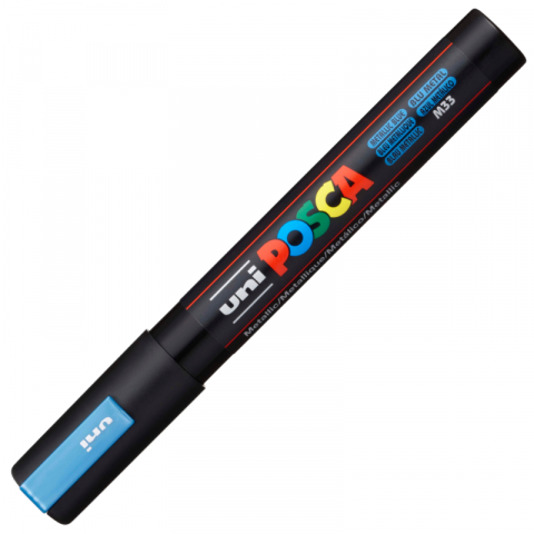 Marker UNI Posca PC-5M varf rotund 1.8-2.5mm albastru metalizat [1]
