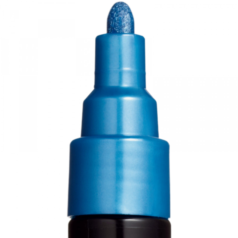 Marker UNI Posca PC-5M varf rotund 1.8-2.5mm albastru metalizat [3]