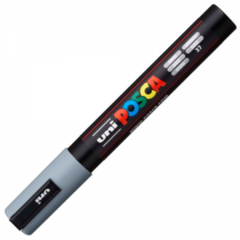 Marker UNI Posca PC-5M varf rotund 1.8-2.5mm gri [2]