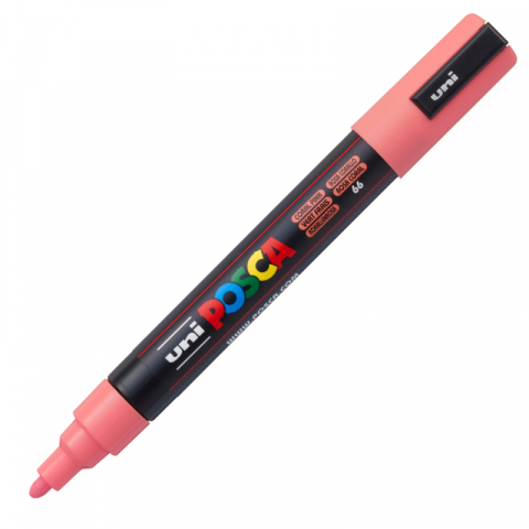 Promoții de Toamnă - Marker UNI Posca PC-5M varf rotund 1.8-2.5mm roz corai