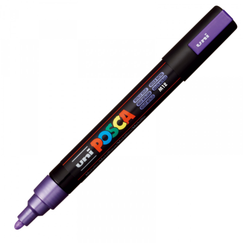 Rechizite școlare - Marker UNI Posca PC-5M varf rotund 1.8-2.5mm violet metalizat