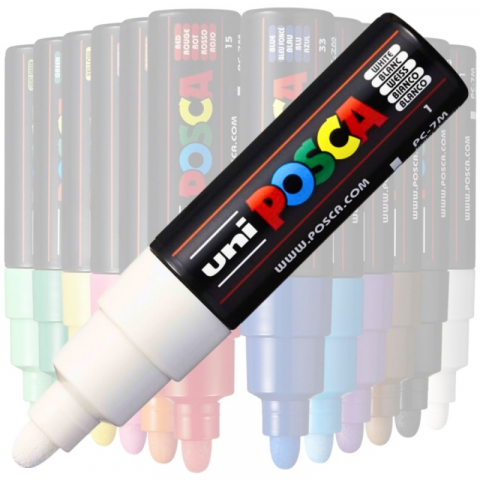 Birotică și accesorii birou - Marker Uni pc-7m Posca 4.5-5.5mm alb