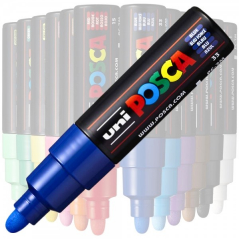 Birotică și accesorii birou - Marker Uni pc-7m Posca 4.5-5.5mm albastru