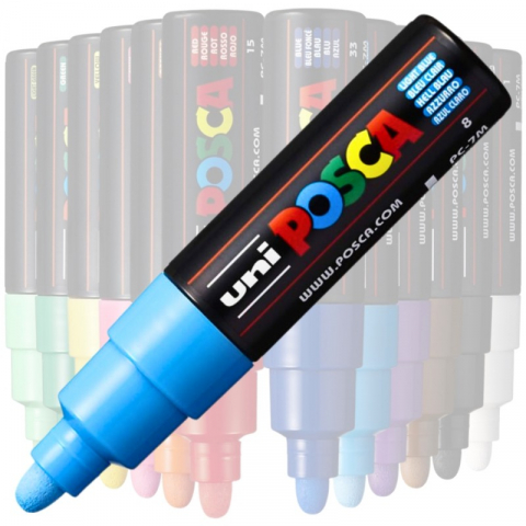 Birotică și accesorii birou - Marker Uni pc-7m Posca 4.5-5.5mm albastru deschis