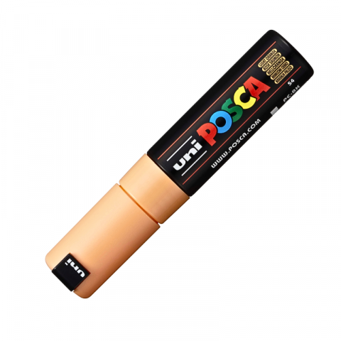 Rechizite școlare - Marker Uni Posca 8.0 mm varf tesit portocaliu deschis