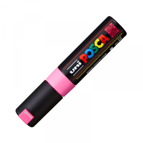 Marker Uni pc-8k Posca 8.0mm varf tesit roz fluorescent [1]