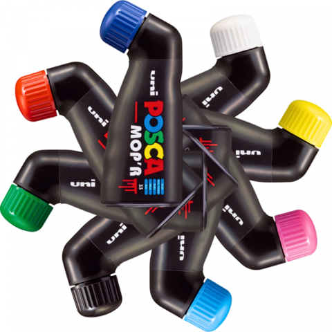 Marker Uni pcm22 mopr Posca 3-19mm varf buretat albastru [3]