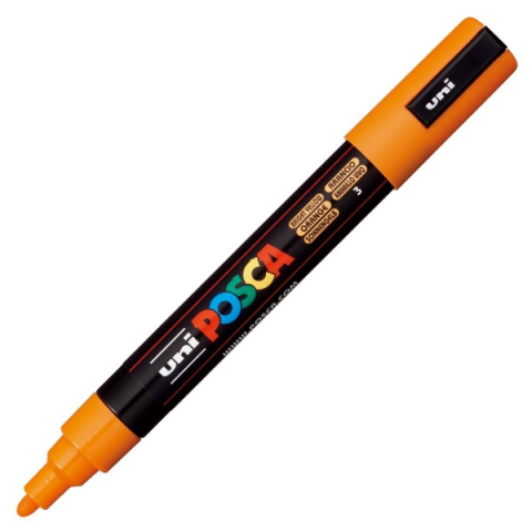 Rechizite școlare - Marker UNI Posca PC-5M varf rotund 1.8-2.5mm portocaliu