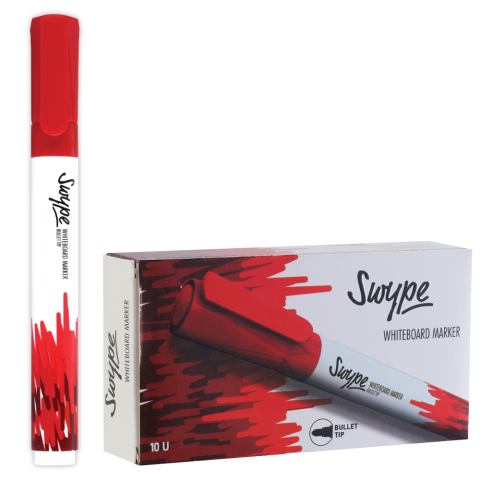 Rechizite școlare - Marker whiteboard Swype rosu Linc