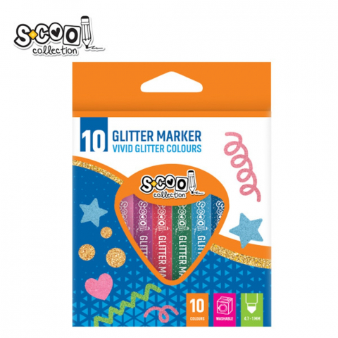 Marker cu sclipici 10 culori set S-COOL [1]