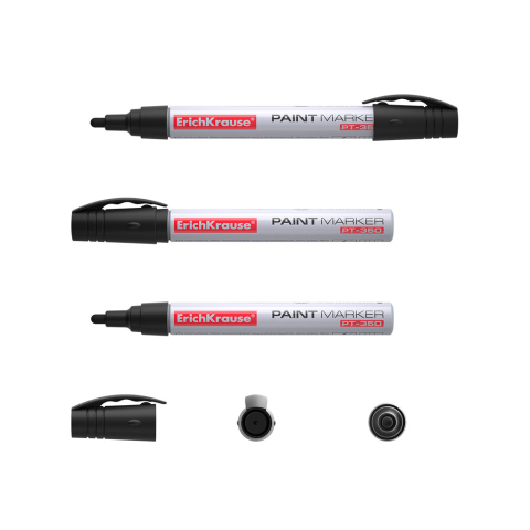 Markere cu vopsea ErichKrause PT-350 varf tip glont 1.5-2.5 mm culoare neagra [1]
