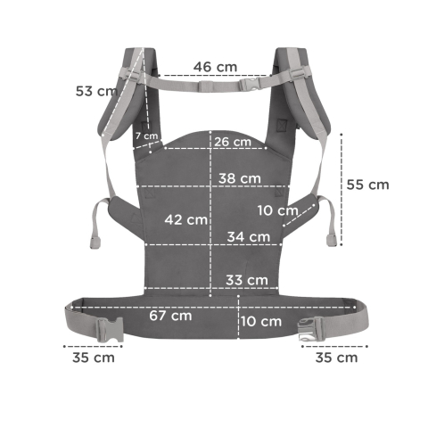 MARSUPIU ERGONOMIC KINDERKRAFT NINO, PANA LA 20 KG, CONFETTI GREY [5]