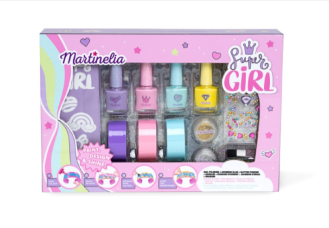 Noutăți Librăria Compas - Set manichiura Martinelia Super Girl cu lacuri de unghii si bratari