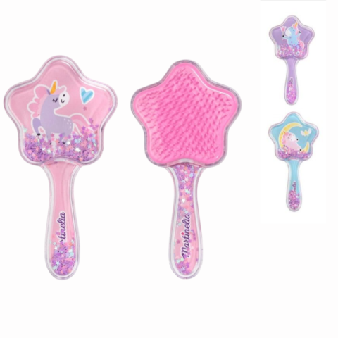 Noutăți Librăria Compas - Perie de par Martinelia Sweet Unicorn Glitter Star 16 x 8 cm culori diferite