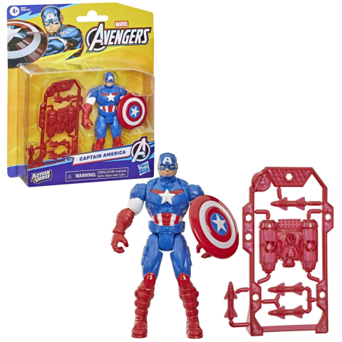 MARVEL AVENGERS ACTION VERS SET FIGURINA CAPTAIN AMERICA SI ACCESORII 11.4CM [1]